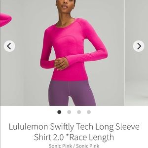 NWT - Swiftly Long Sleeve Race length - Sonic Pink